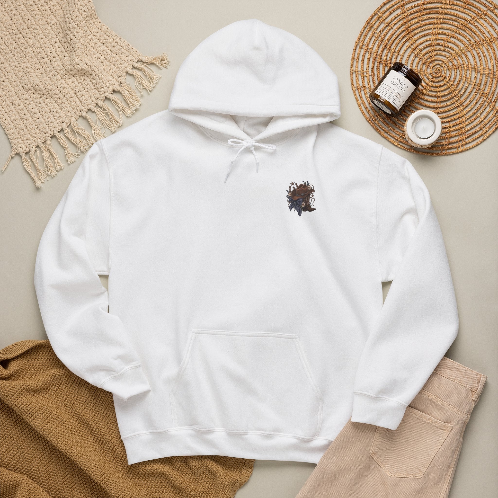 Cowboy Hat Hoodie — "Boots Books & Slow Burns" Western Romance Pullover