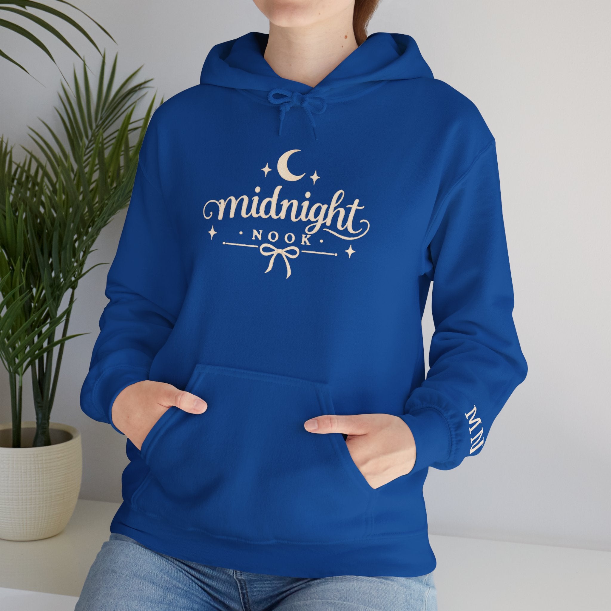 Midnight Nook Hoodie — Cozy Moon & Stars Pullover