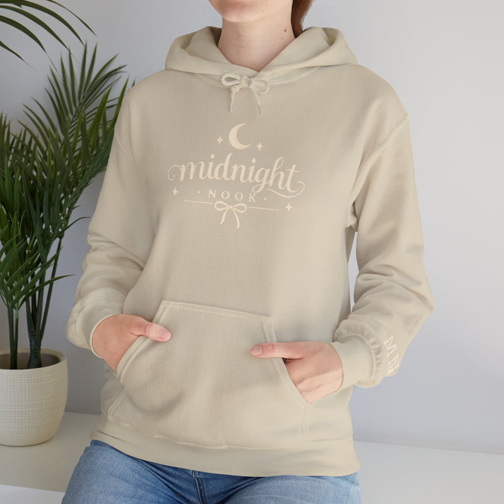 Midnight Nook Hoodie — Cozy Moon & Stars Pullover
