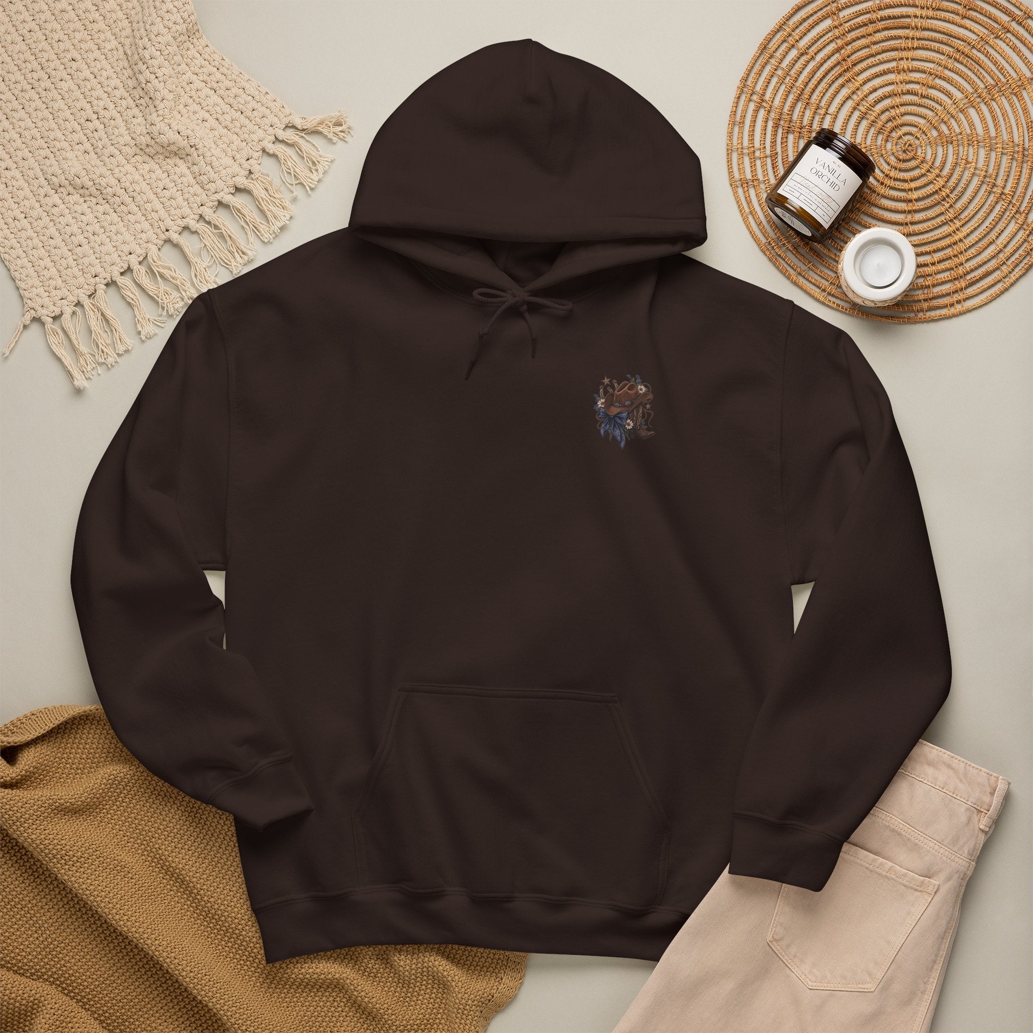 Cowboy Hat Hoodie — "Boots Books & Slow Burns" Western Romance Pullover