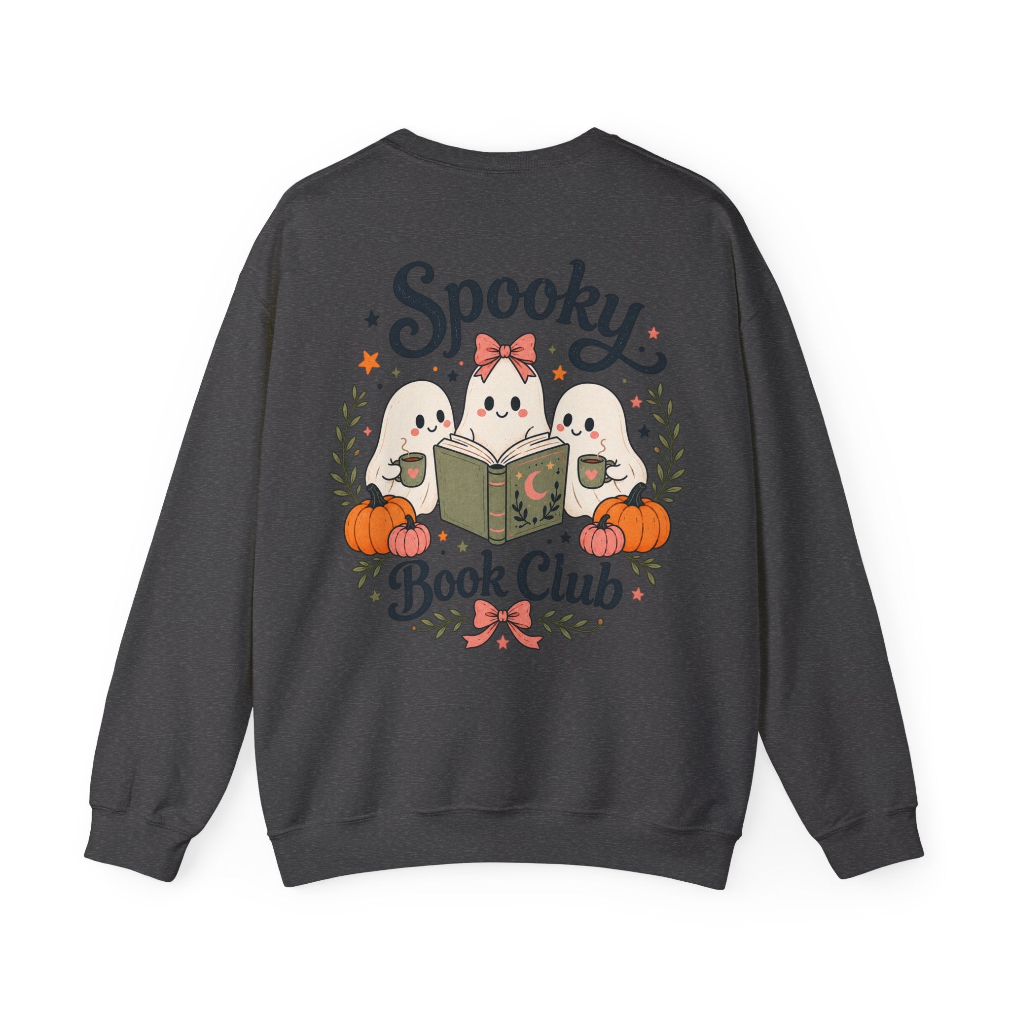 Spooky Book Club Sweatshirt — Cute Ghost Reading Halloween Crewneck