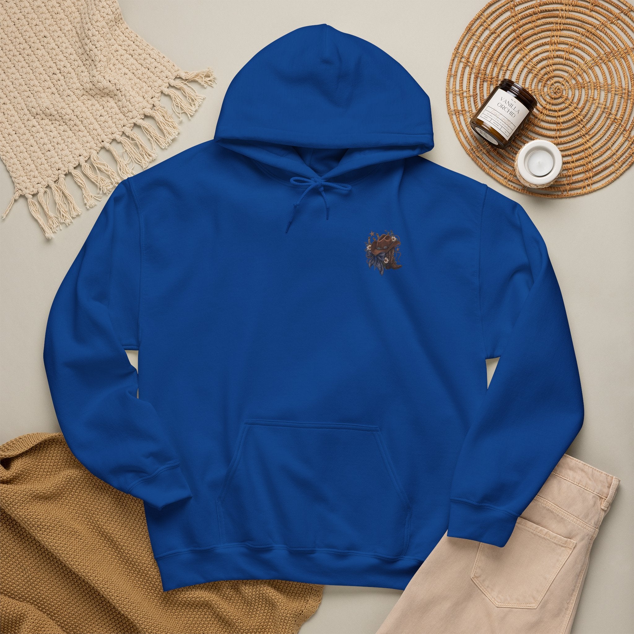 Cowboy Hat Hoodie — "Boots Books & Slow Burns" Western Romance Pullover