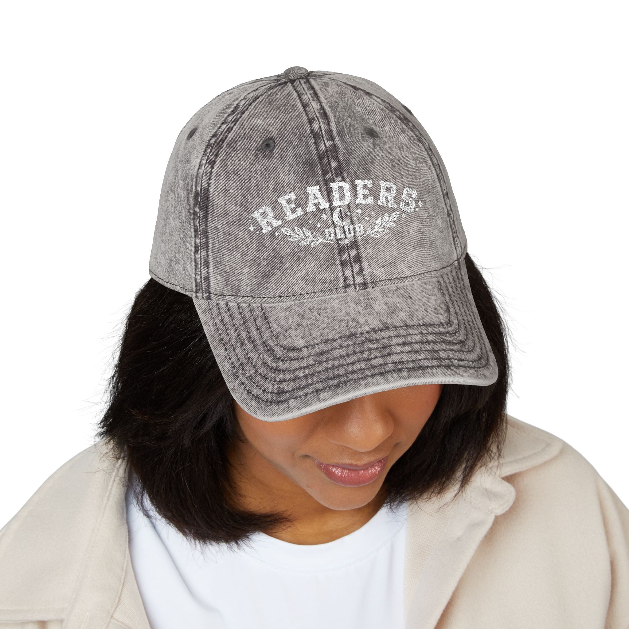 Readers Club Vintage Embroidered Cap — Retro Book Lover Baseball Hat