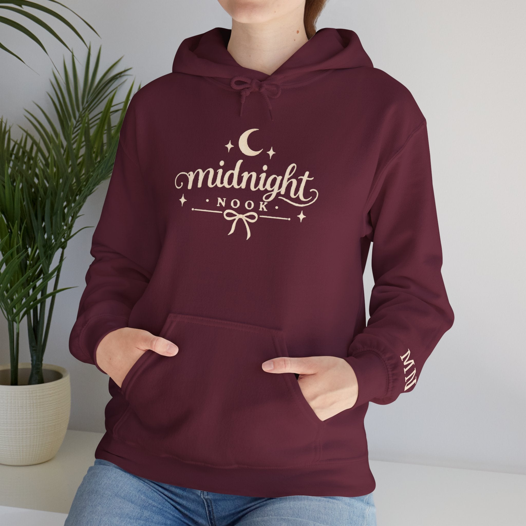 Midnight Nook Hoodie — Cozy Moon & Stars Pullover