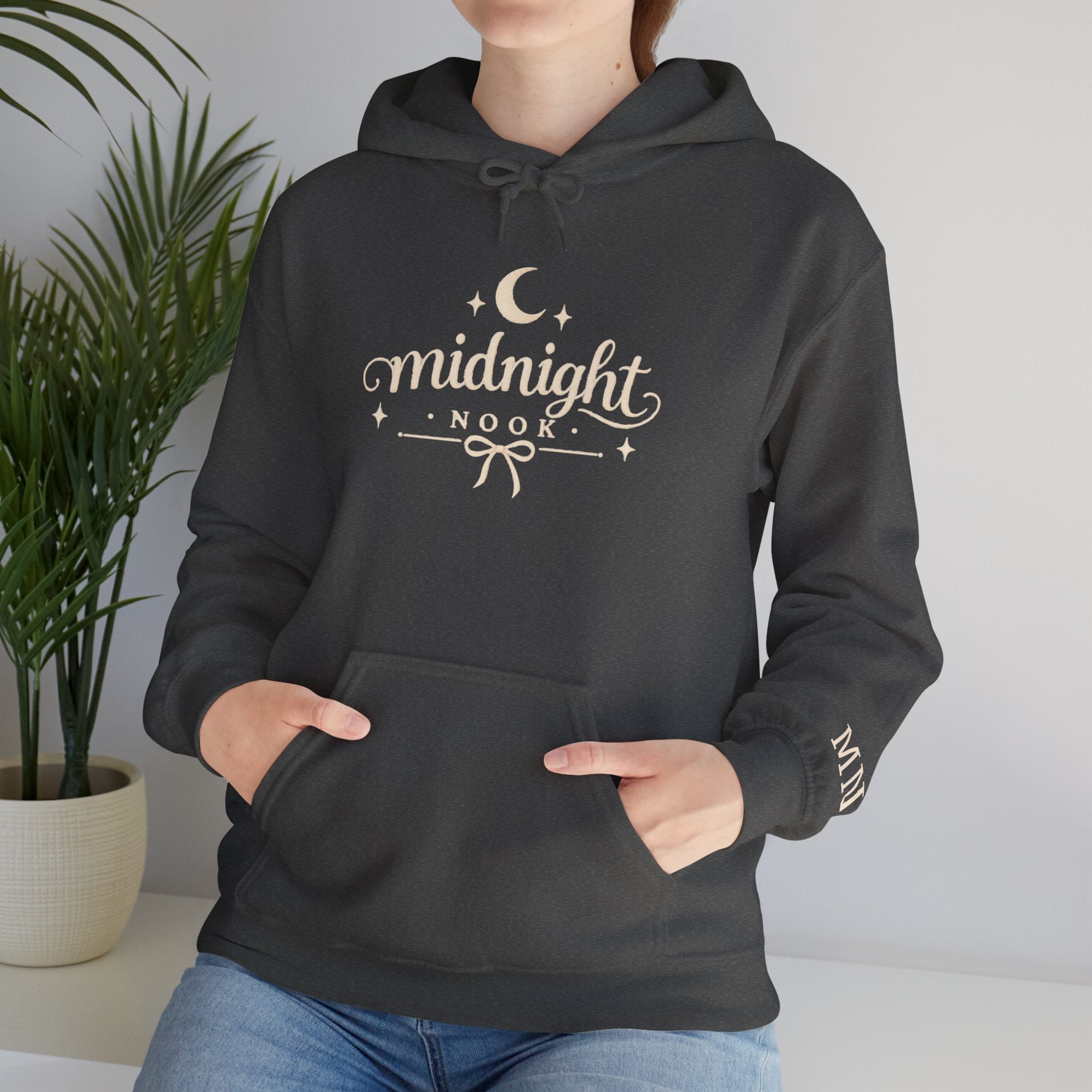 Midnight Nook Hoodie — Cozy Moon & Stars Pullover