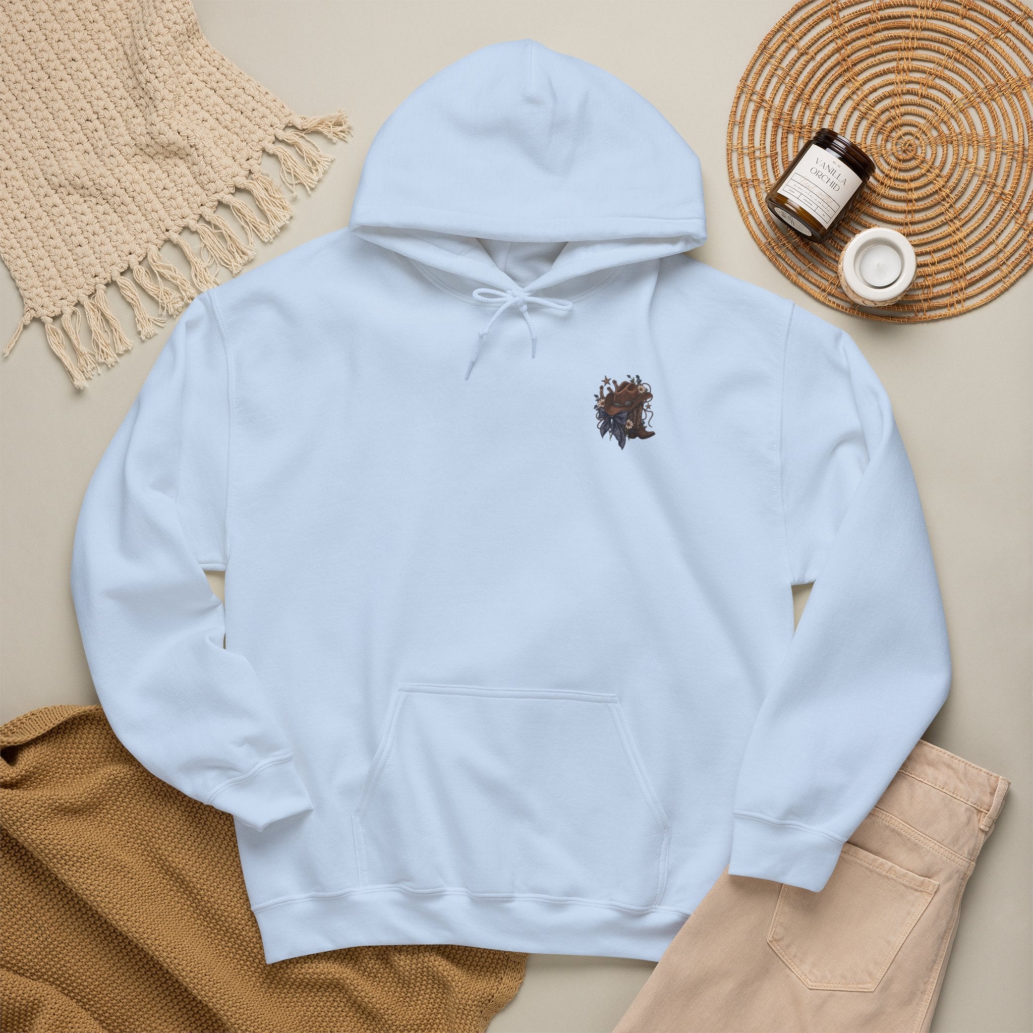 Cowboy Hat Hoodie — "Boots Books & Slow Burns" Western Romance Pullover