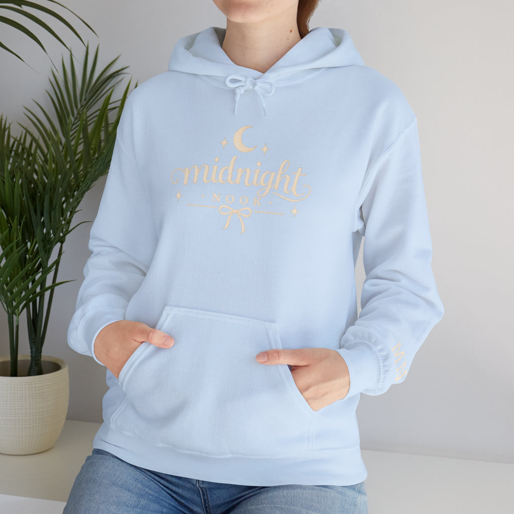 Midnight Nook Hoodie — Cozy Moon & Stars Pullover
