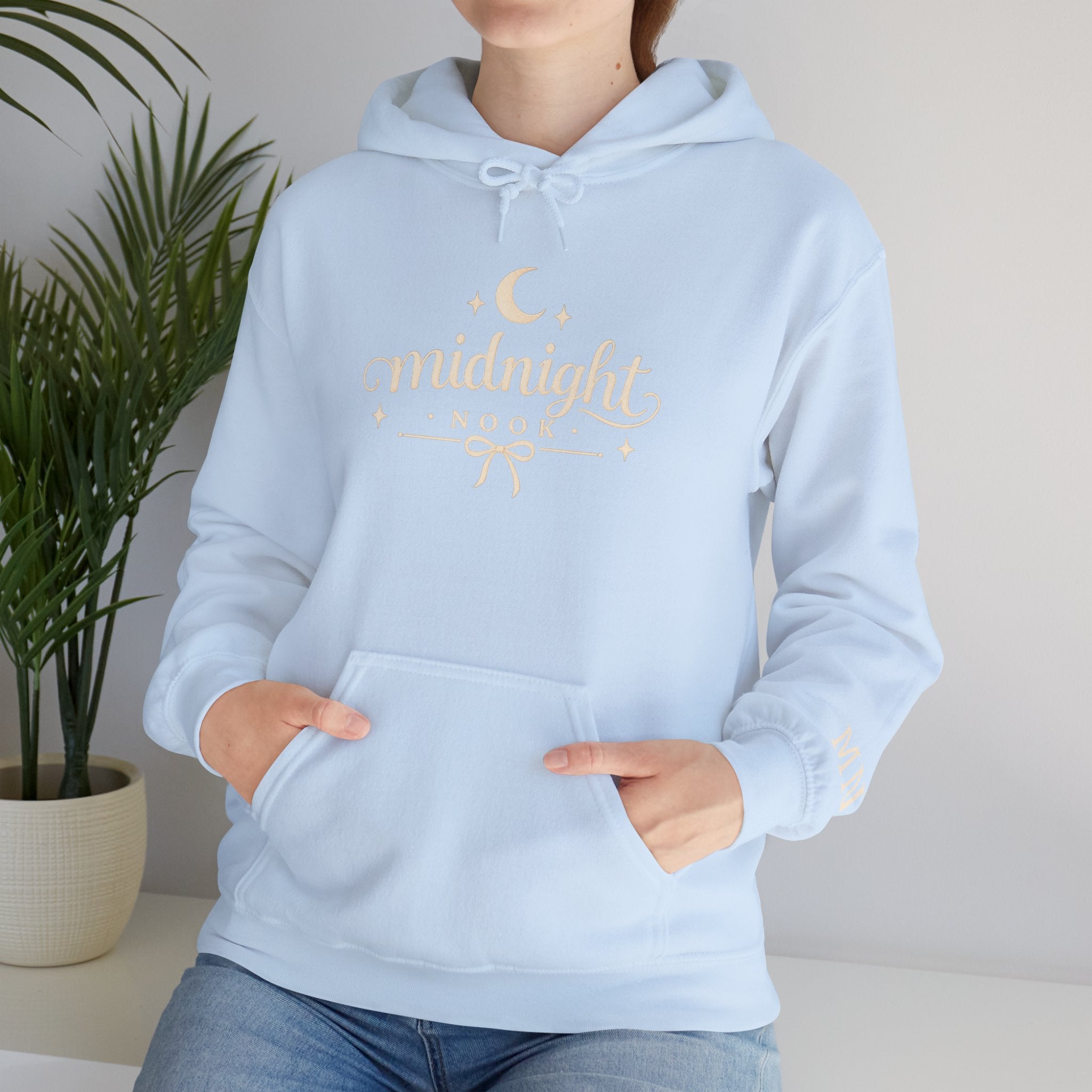Midnight Nook Hoodie — Cozy Moon & Stars Pullover