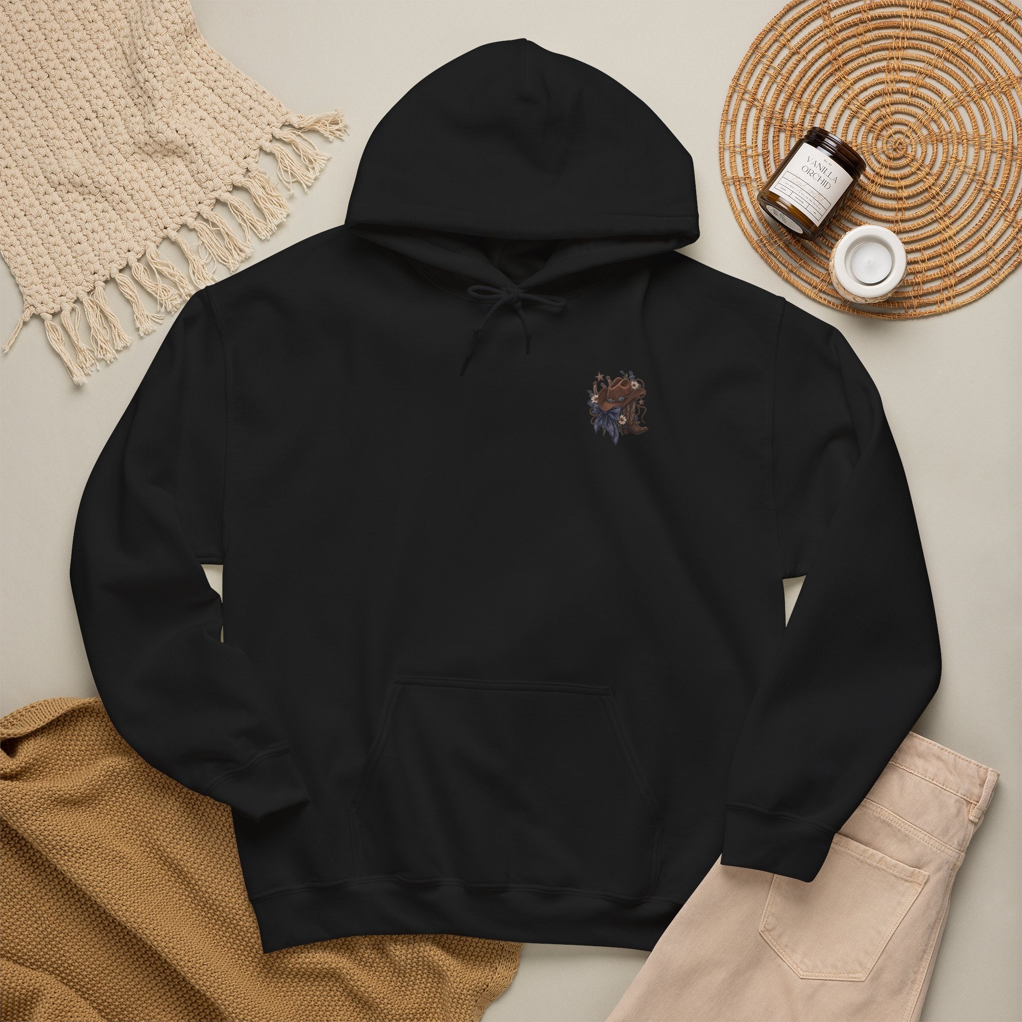 Cowboy Hat Hoodie — "Boots Books & Slow Burns" Western Romance Pullover