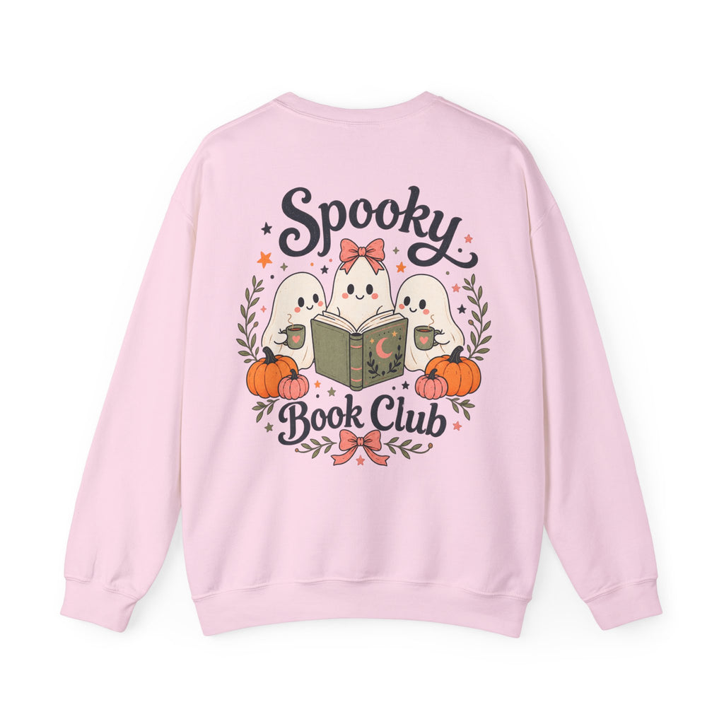 Spooky Book Club Sweatshirt — Cute Ghost Reading Halloween Crewneck