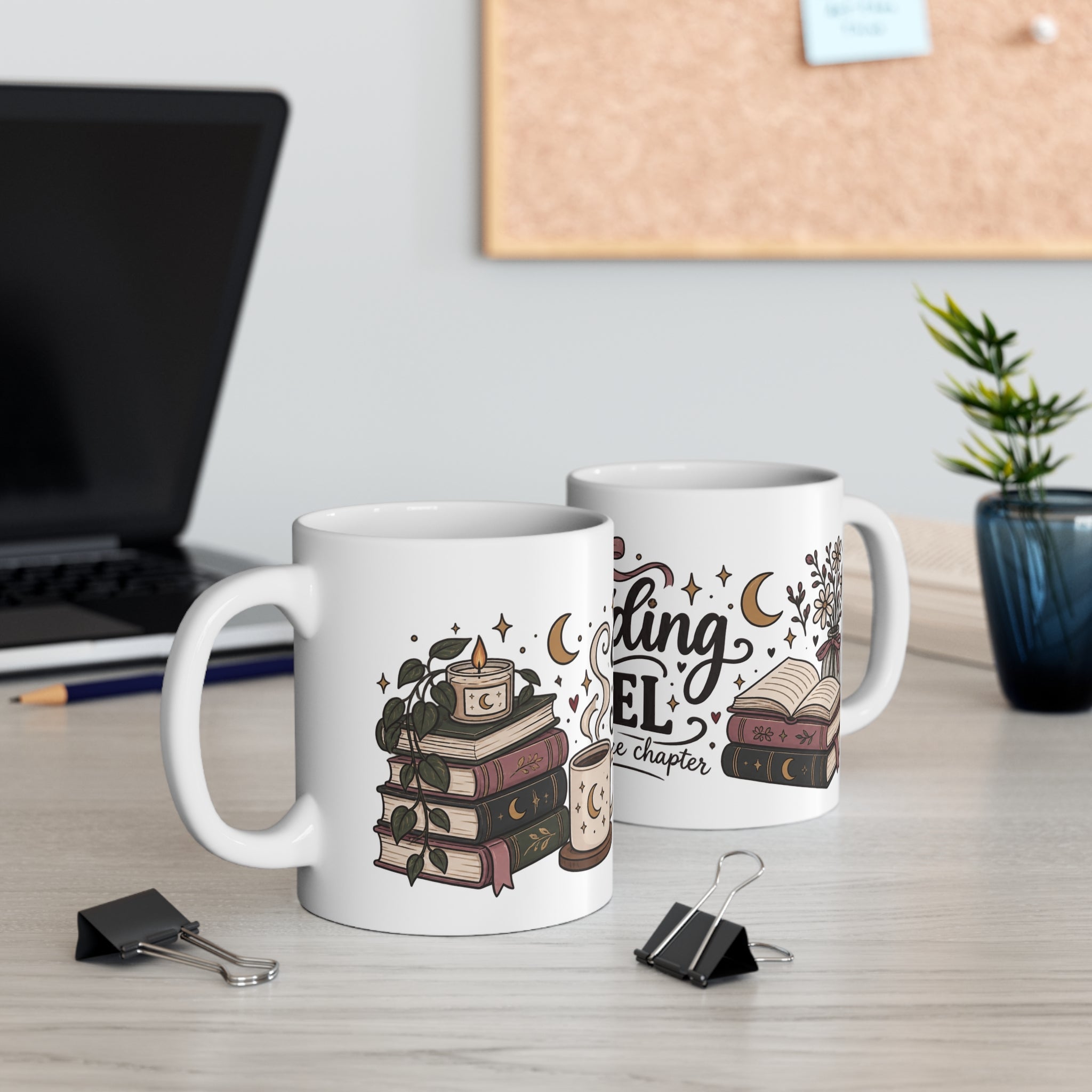 Reading Fuel Mug – Cozy Book Lover Coffee Cup ("Reading Fuel for one more chapter")