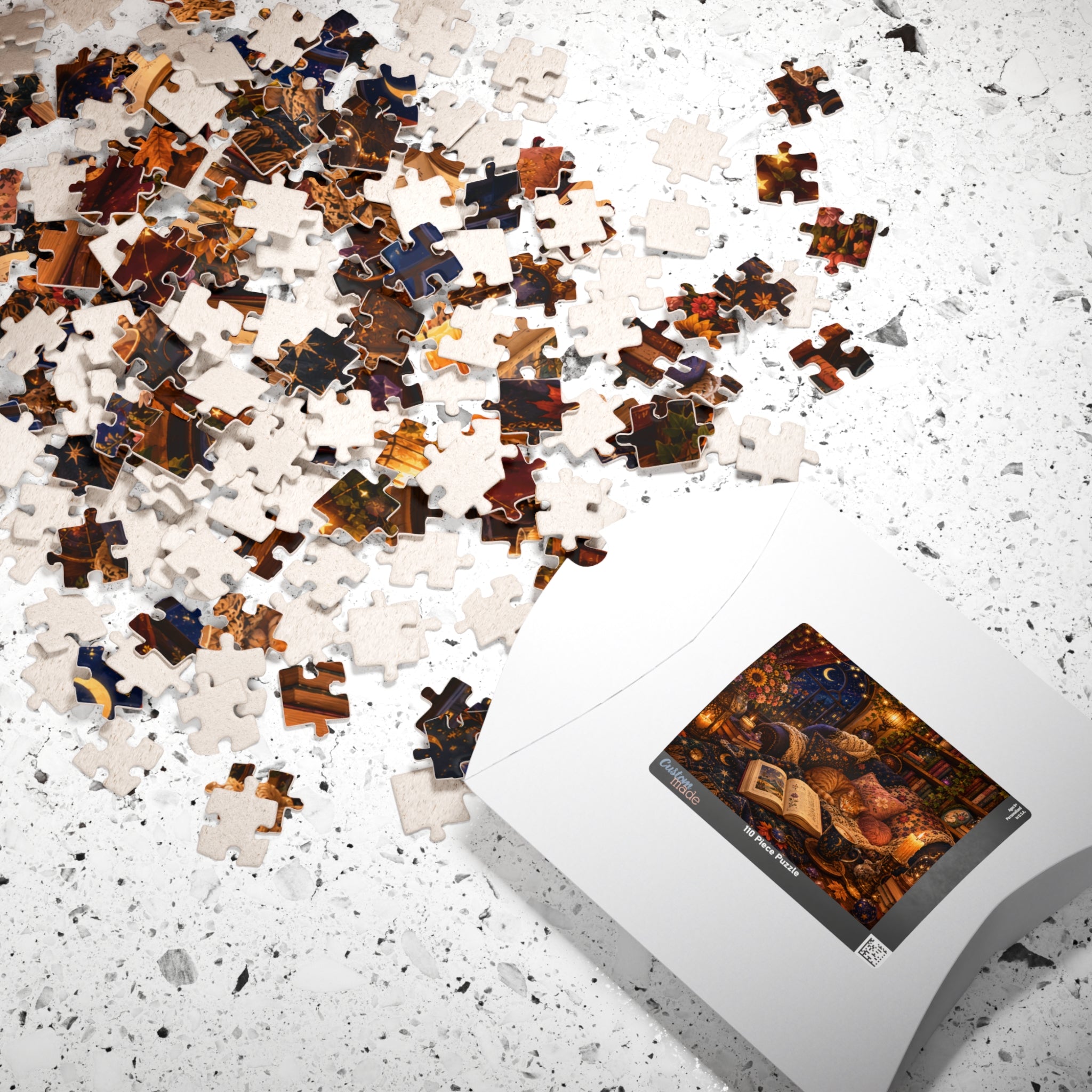 Cozy Nighttime Reading Puzzle — Magical Bookshop 110-Piece Jigsaw