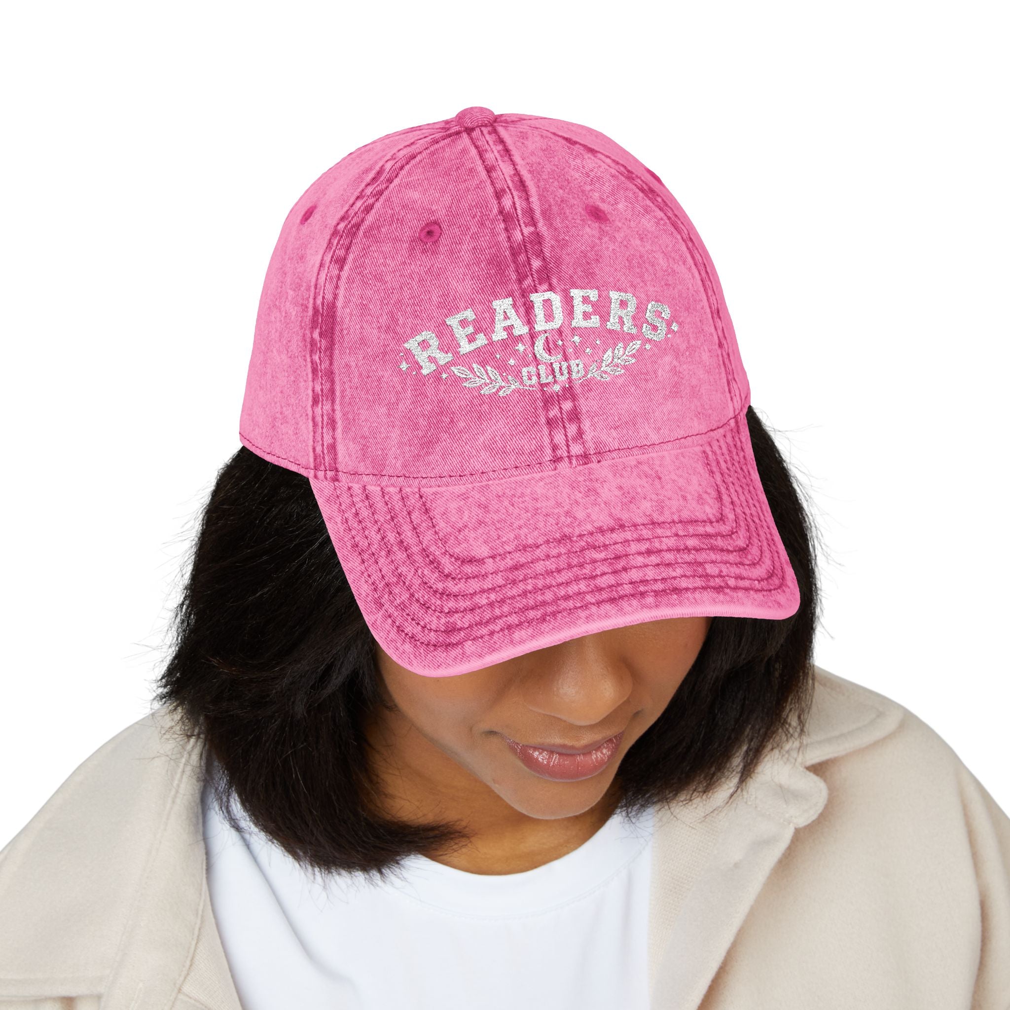 Readers Club Vintage Embroidered Cap — Retro Book Lover Baseball Hat