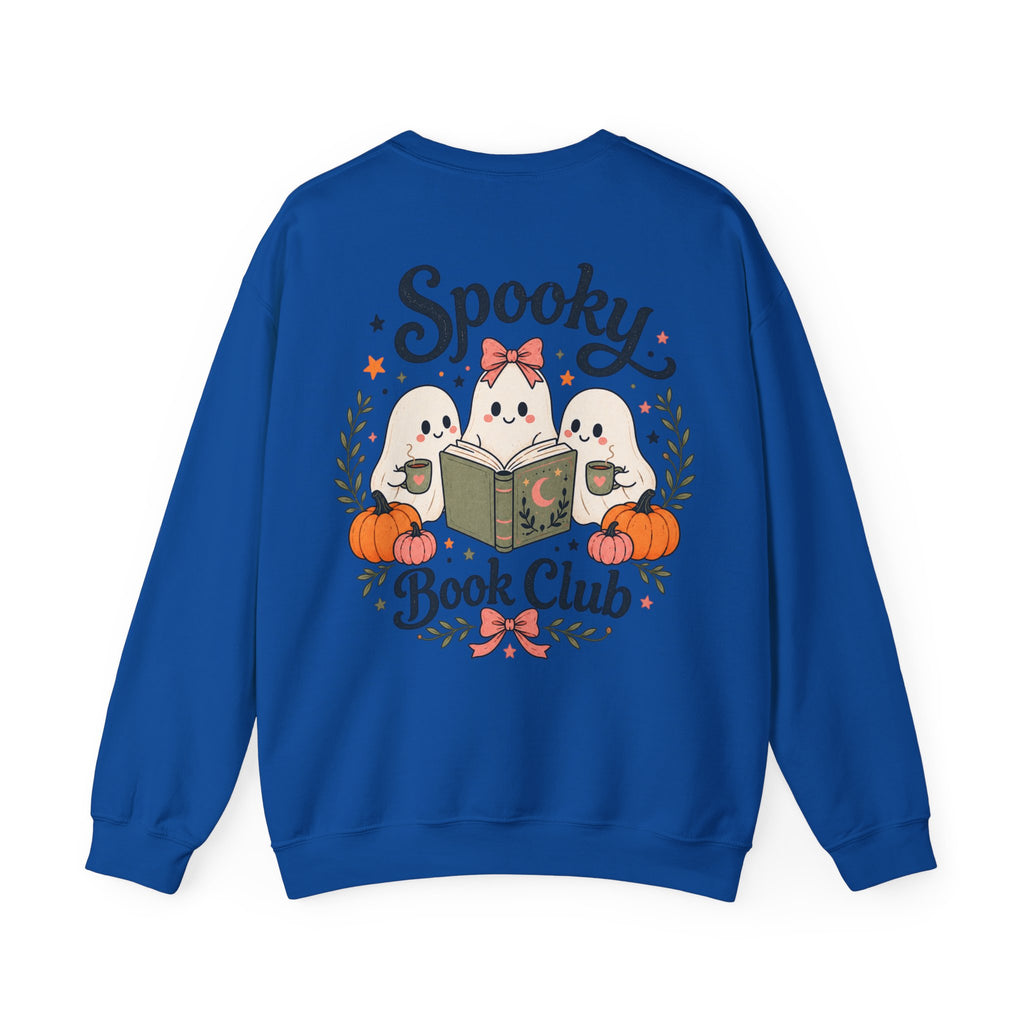 Spooky Book Club Sweatshirt — Cute Ghost Reading Halloween Crewneck