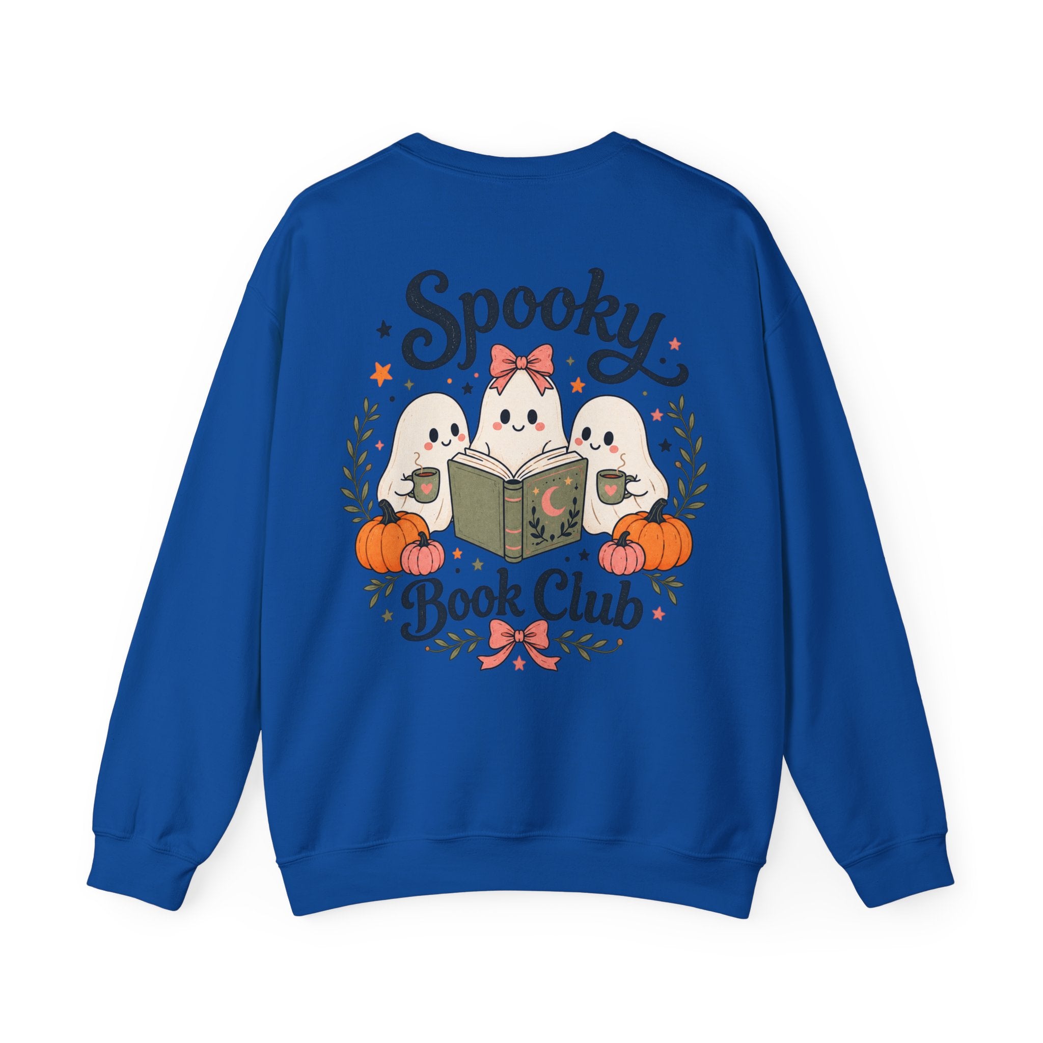 Spooky Book Club Sweatshirt — Cute Ghost Reading Halloween Crewneck