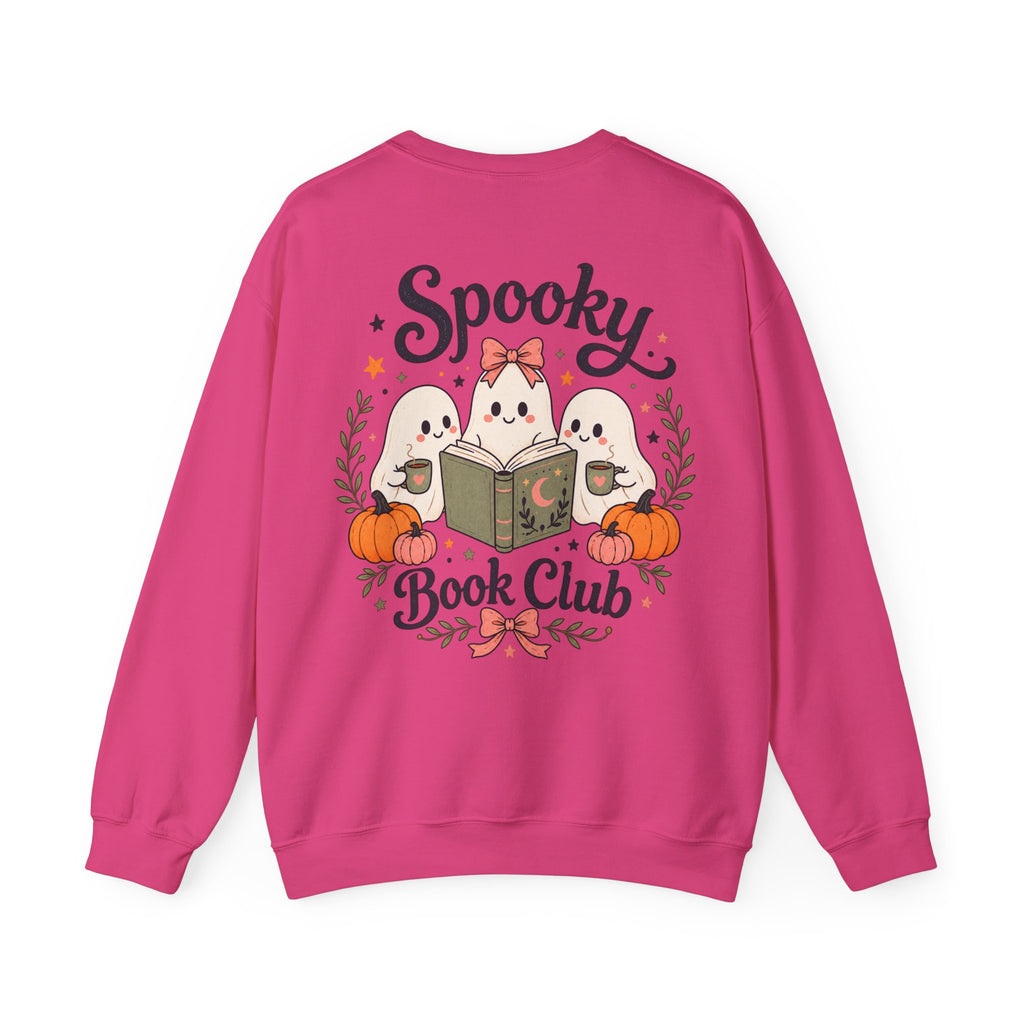 Spooky Book Club Sweatshirt — Cute Ghost Reading Halloween Crewneck