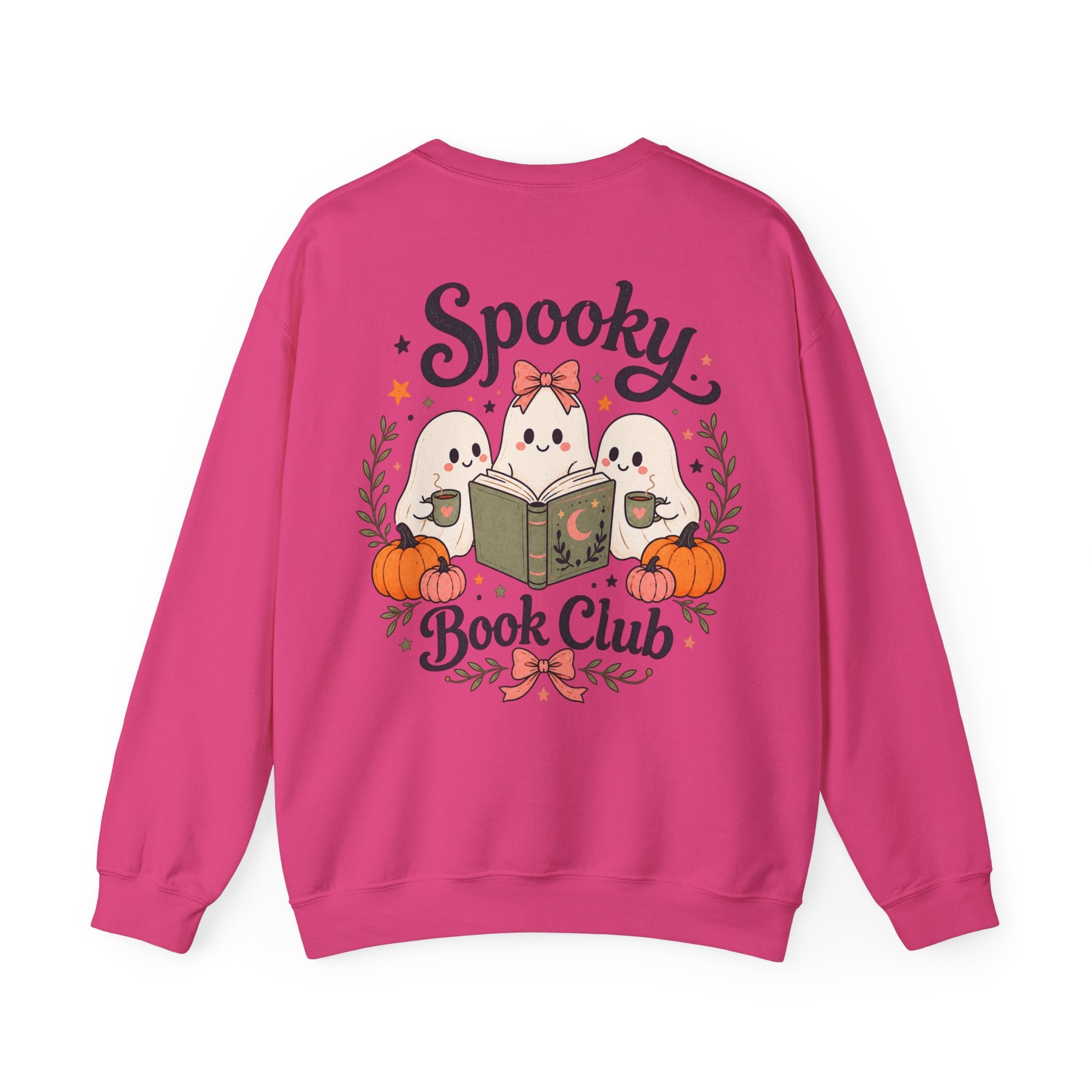 Spooky Book Club Sweatshirt — Cute Ghost Reading Halloween Crewneck