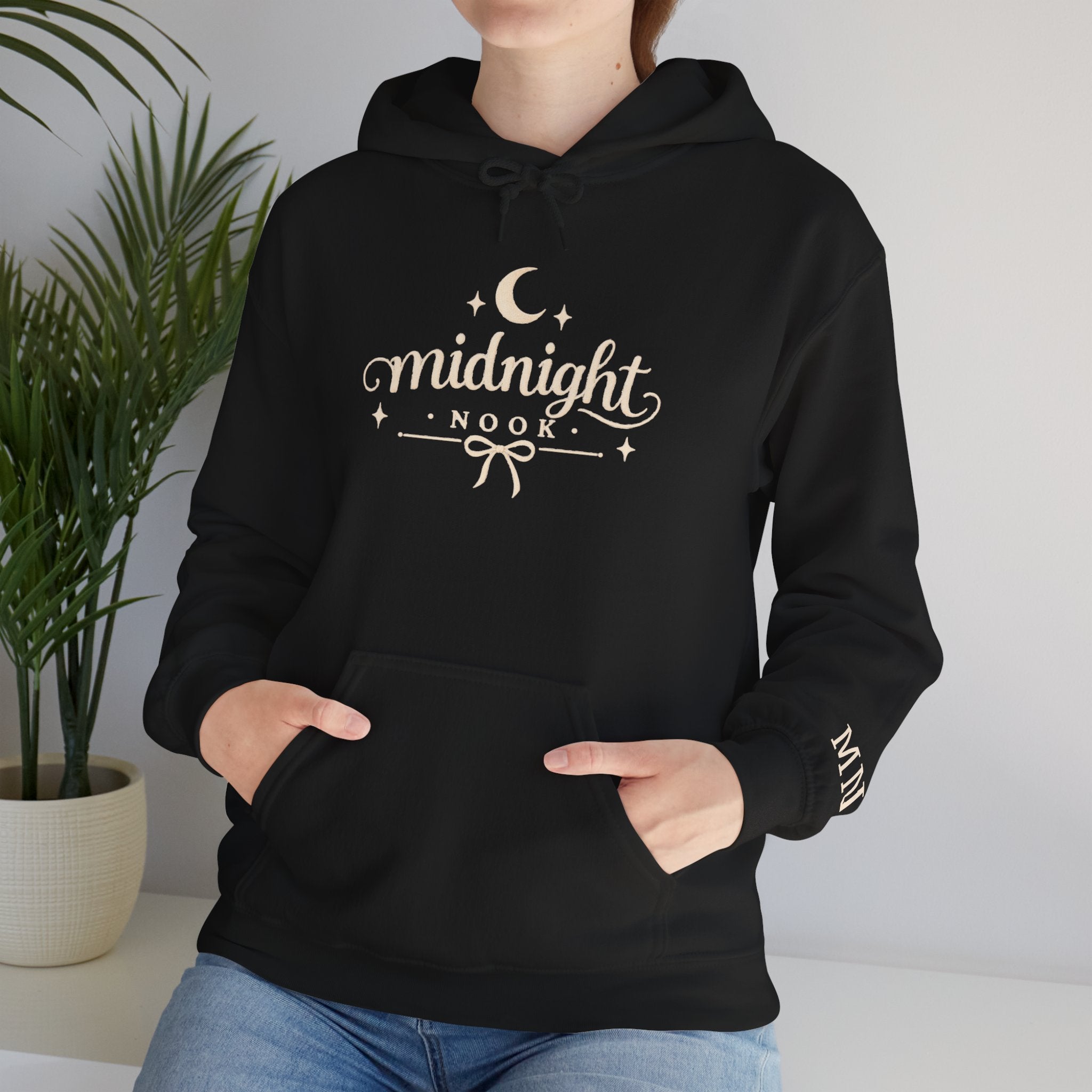 Midnight Nook Hoodie — Cozy Moon & Stars Pullover