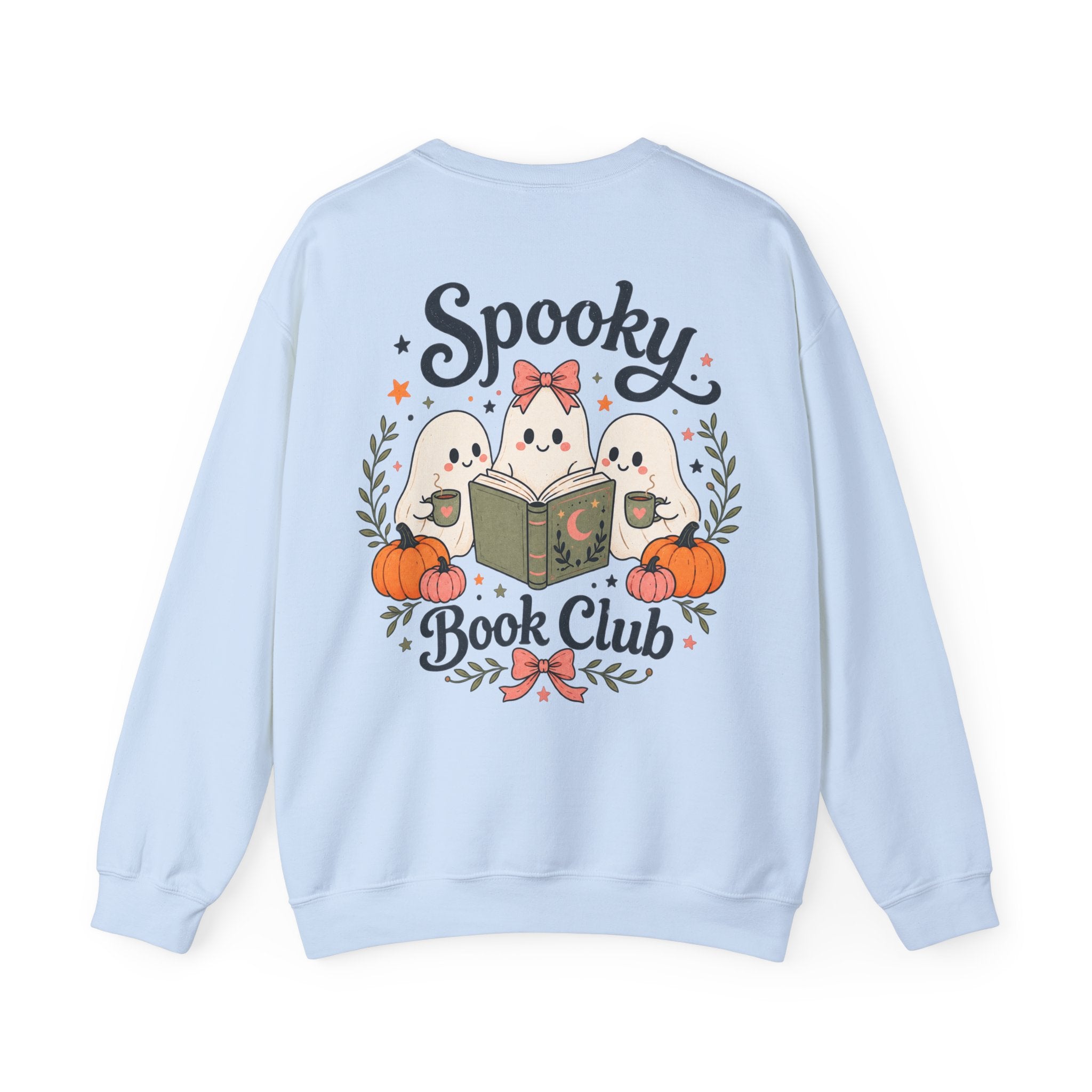 Spooky Book Club Sweatshirt — Cute Ghost Reading Halloween Crewneck