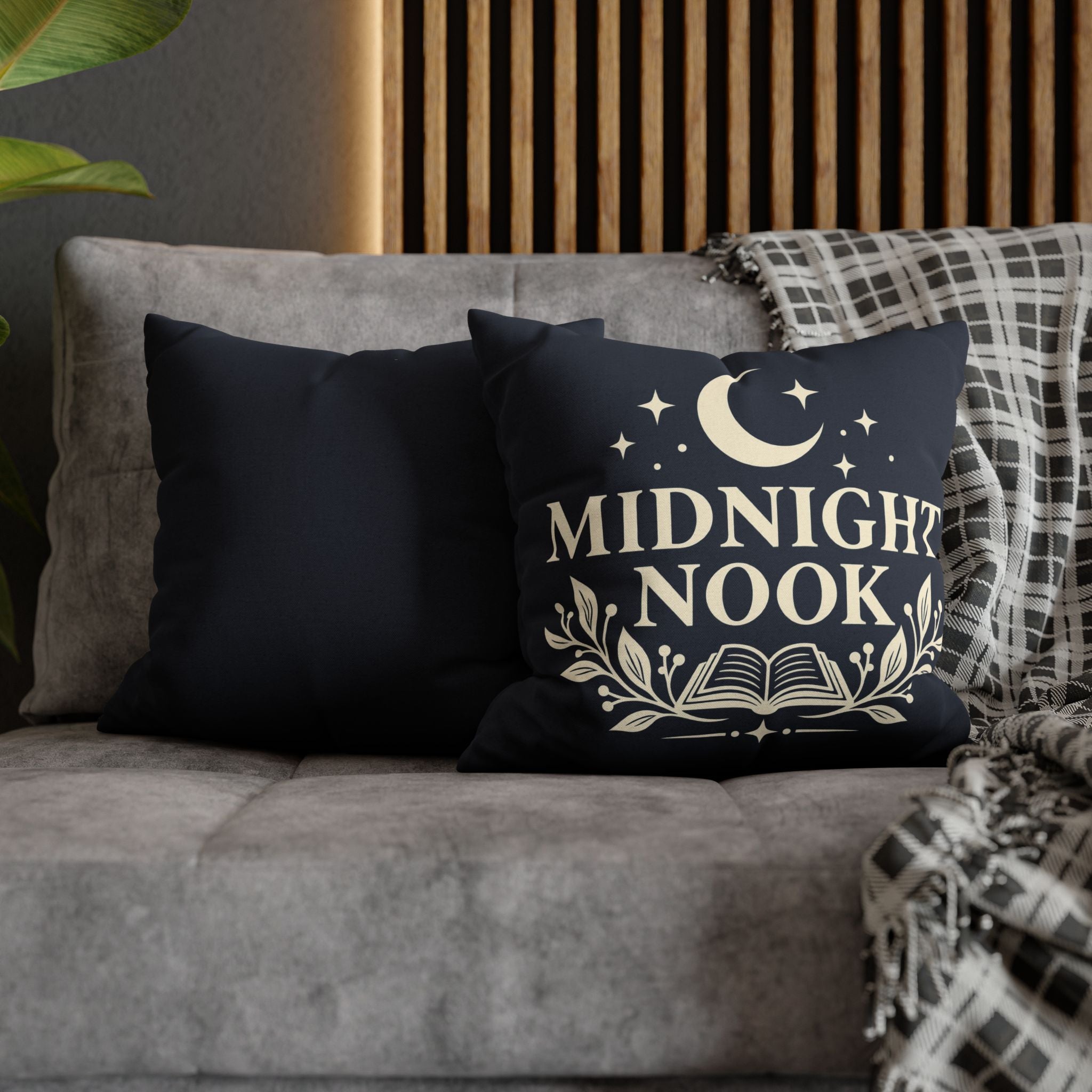 Midnight Nook Decorative Pillowcase — Moonlit Reading Accent Pillow