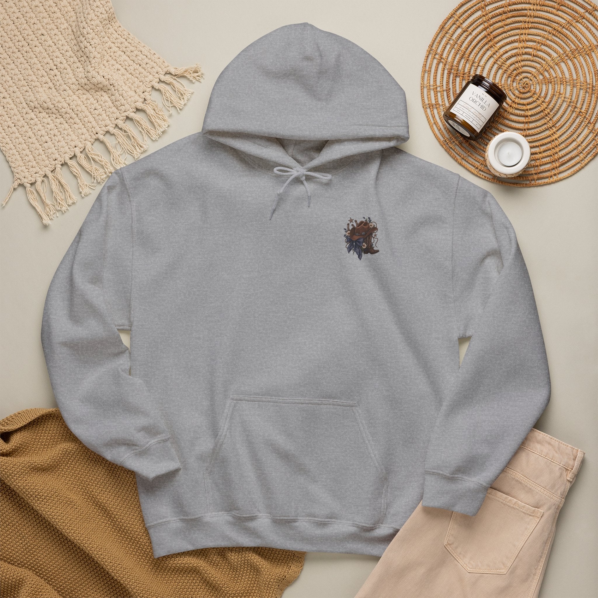 Cowboy Hat Hoodie — "Boots Books & Slow Burns" Western Romance Pullover